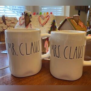 White Mr. and Mrs. Claus Mugs